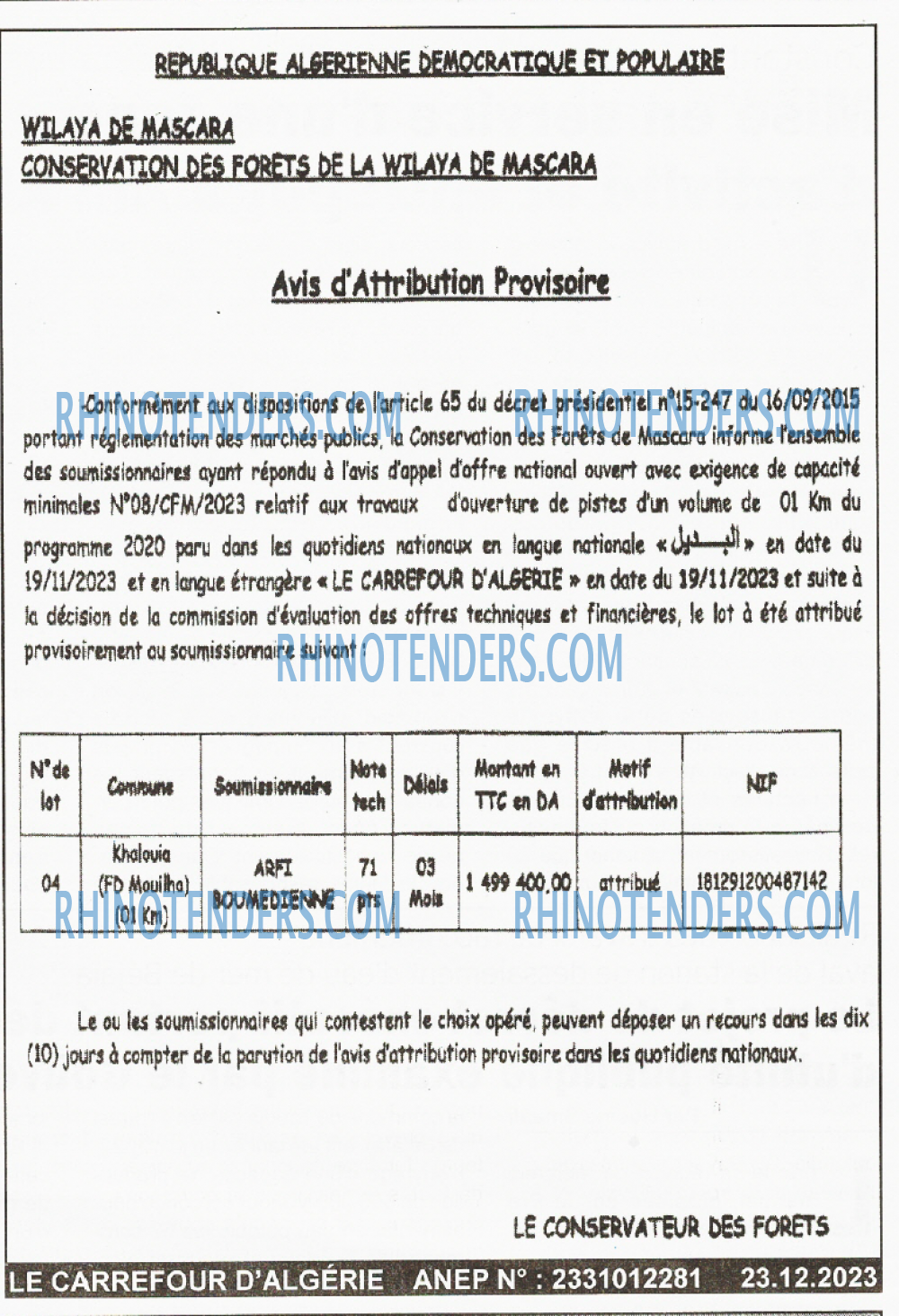 Le Carrefour d'Algérie