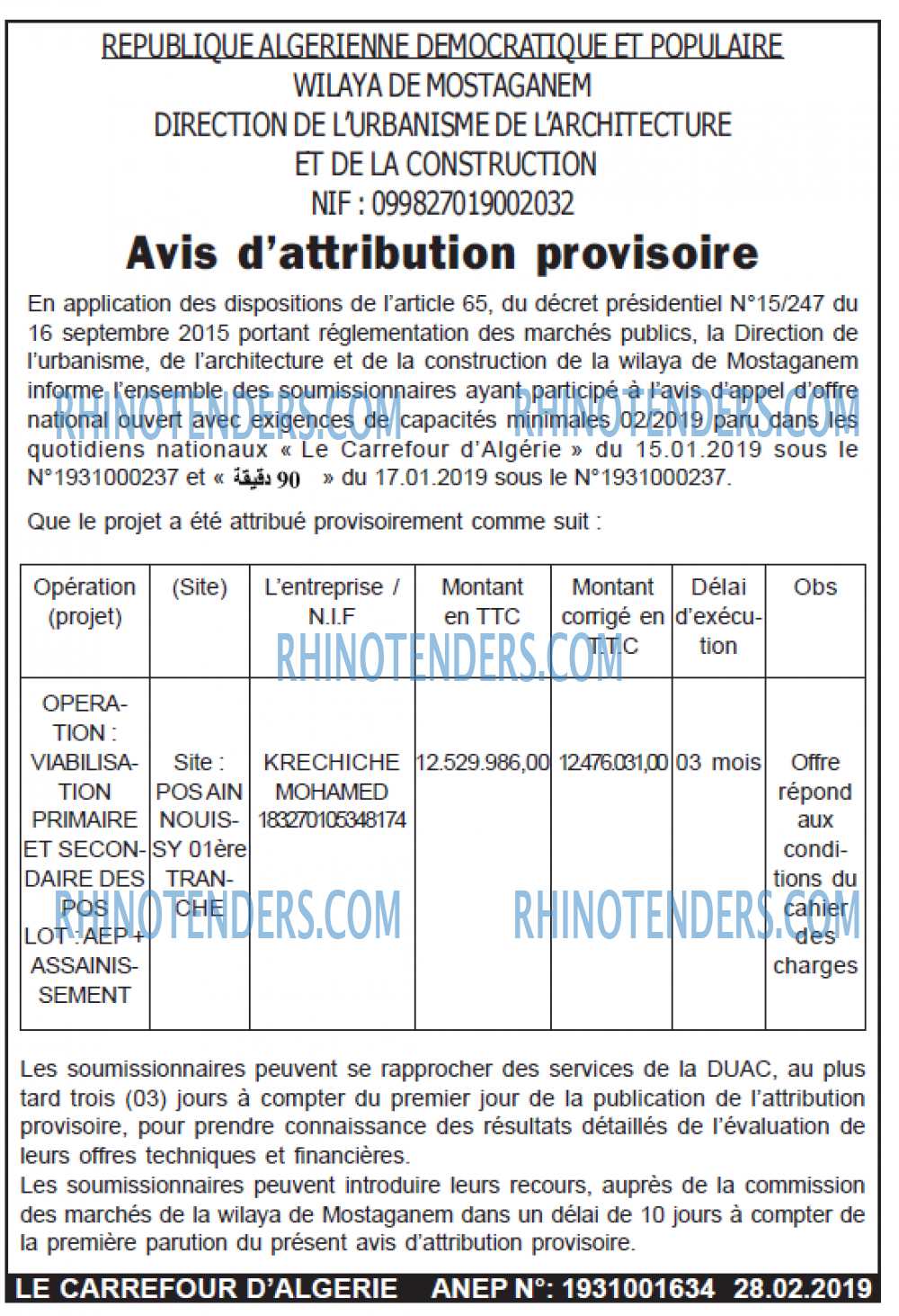 Le Carrefour d'Algérie