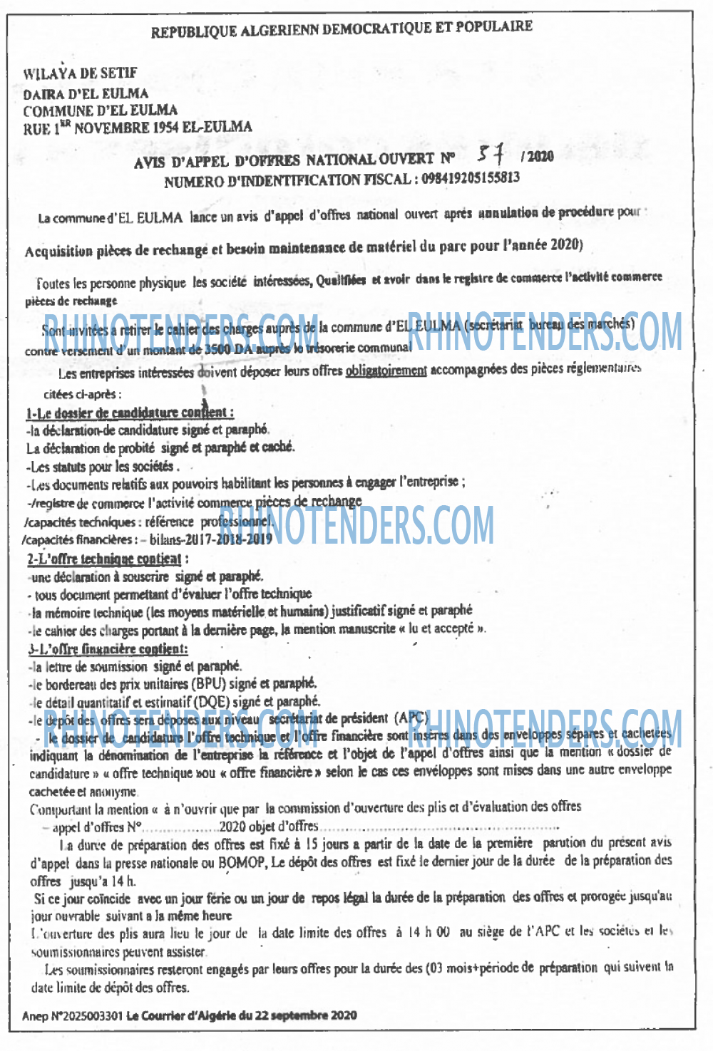 Le Courrier d'Algerie