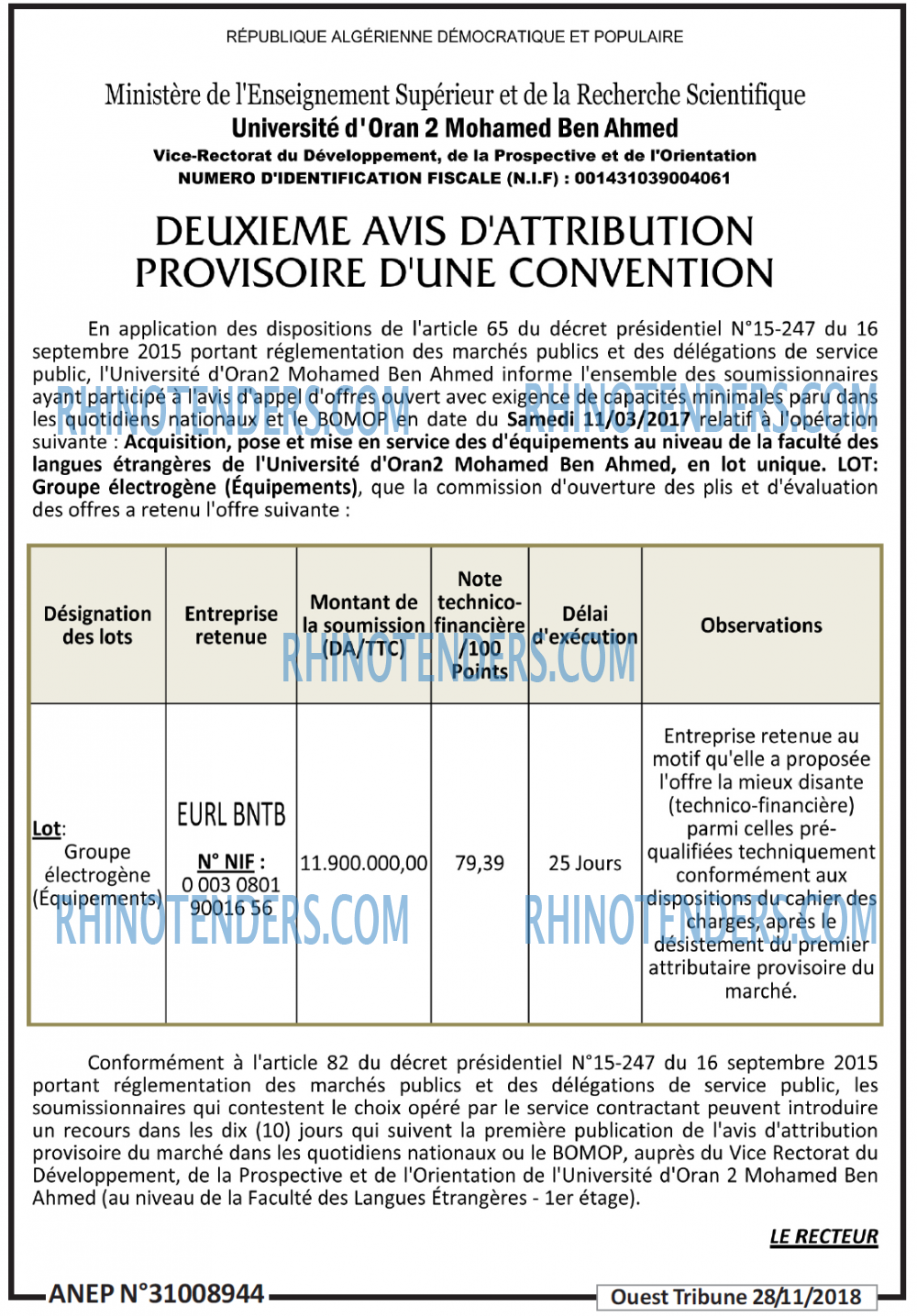 ouest TRIBUNE