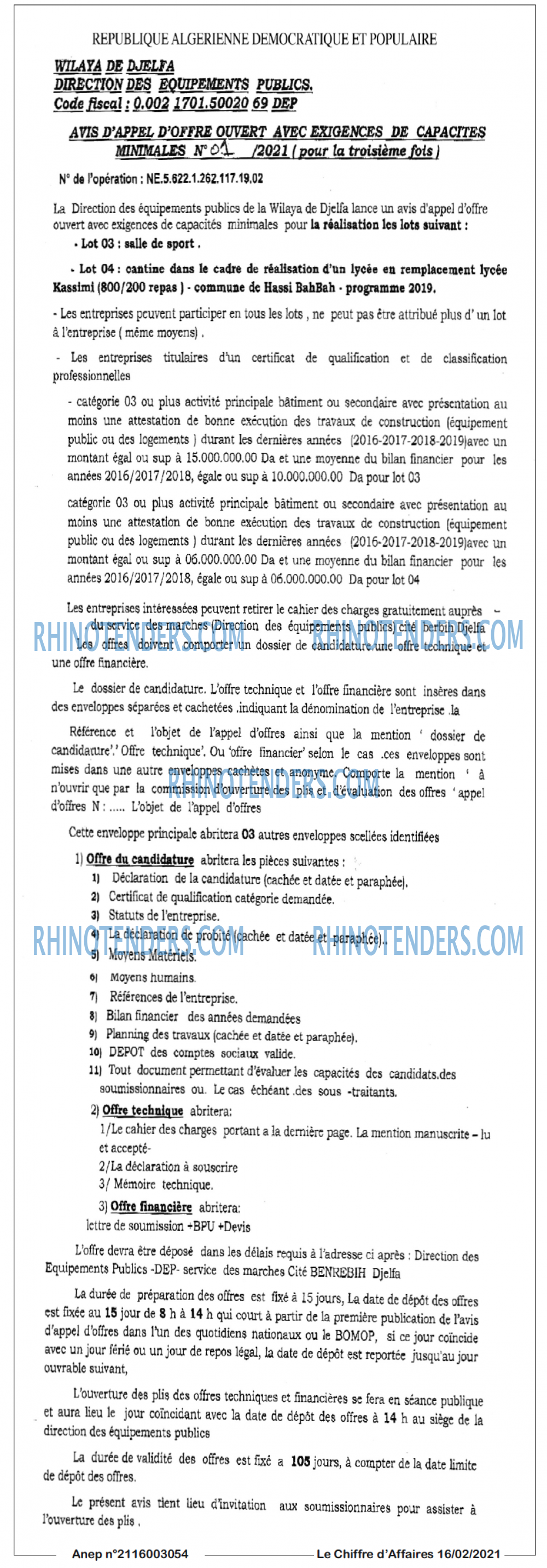 Le Chiffre d'Affaires