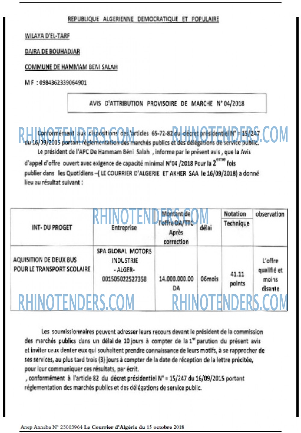 Le Courrier d'Algerie