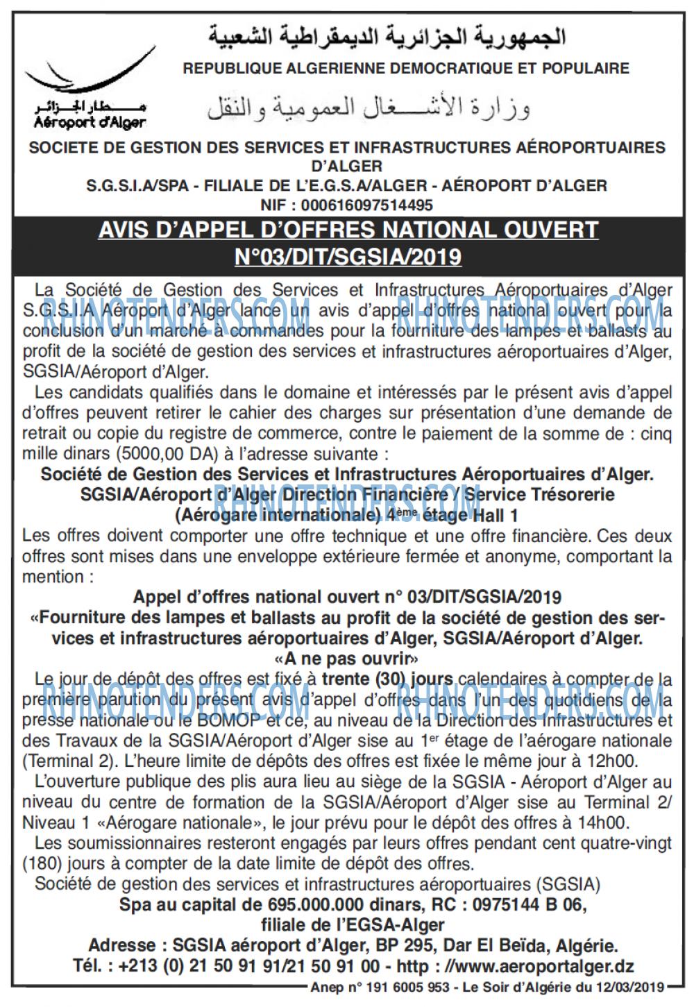LE SOIR D'ALGERIE