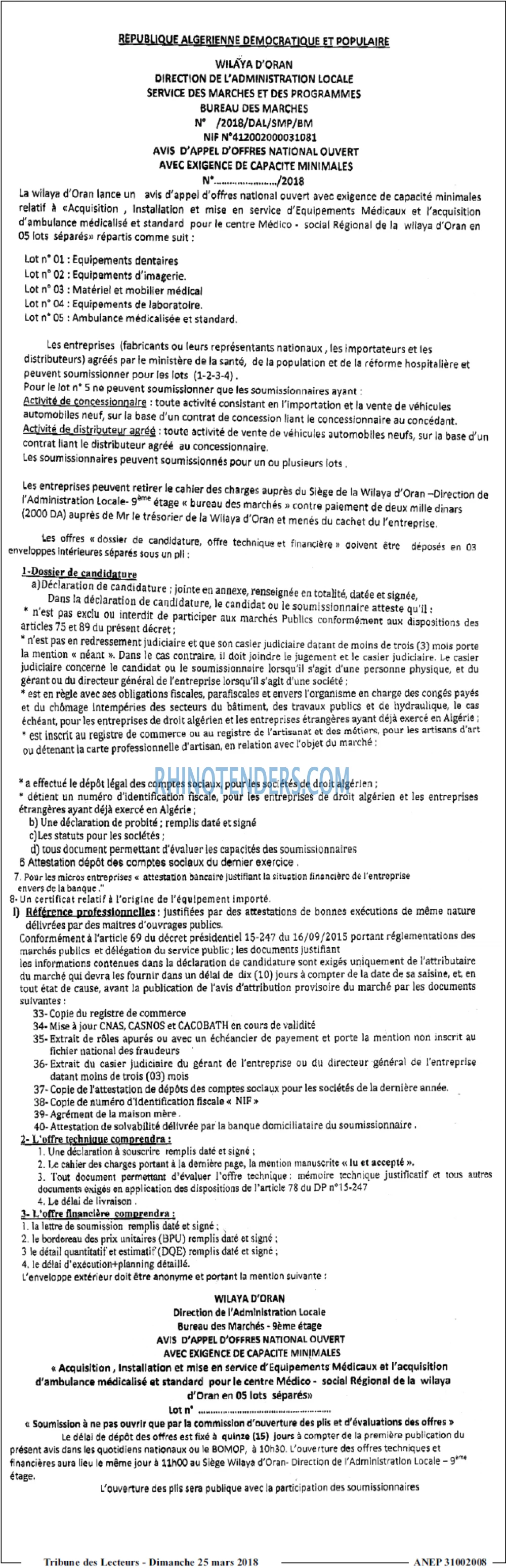 TRIBUNE DES LECTEURS