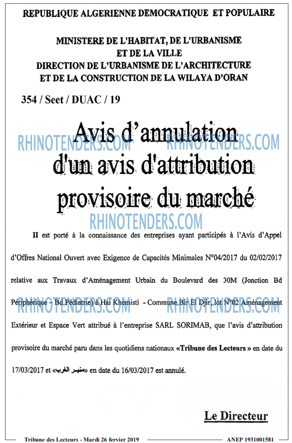 TRIBUNE DES LECTEURS