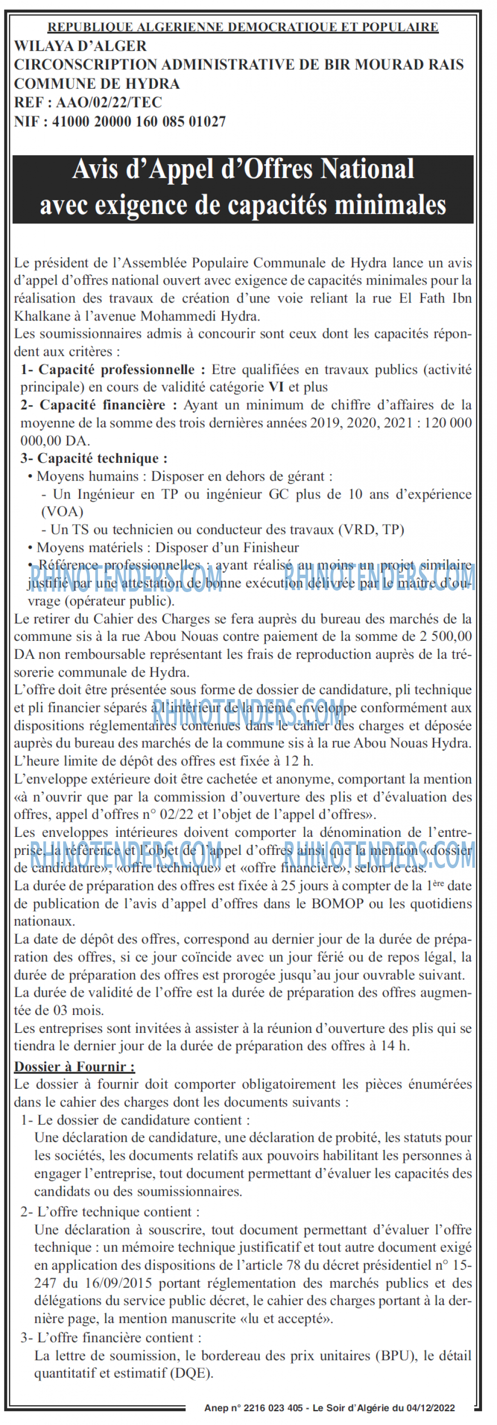 LE SOIR D'ALGERIE