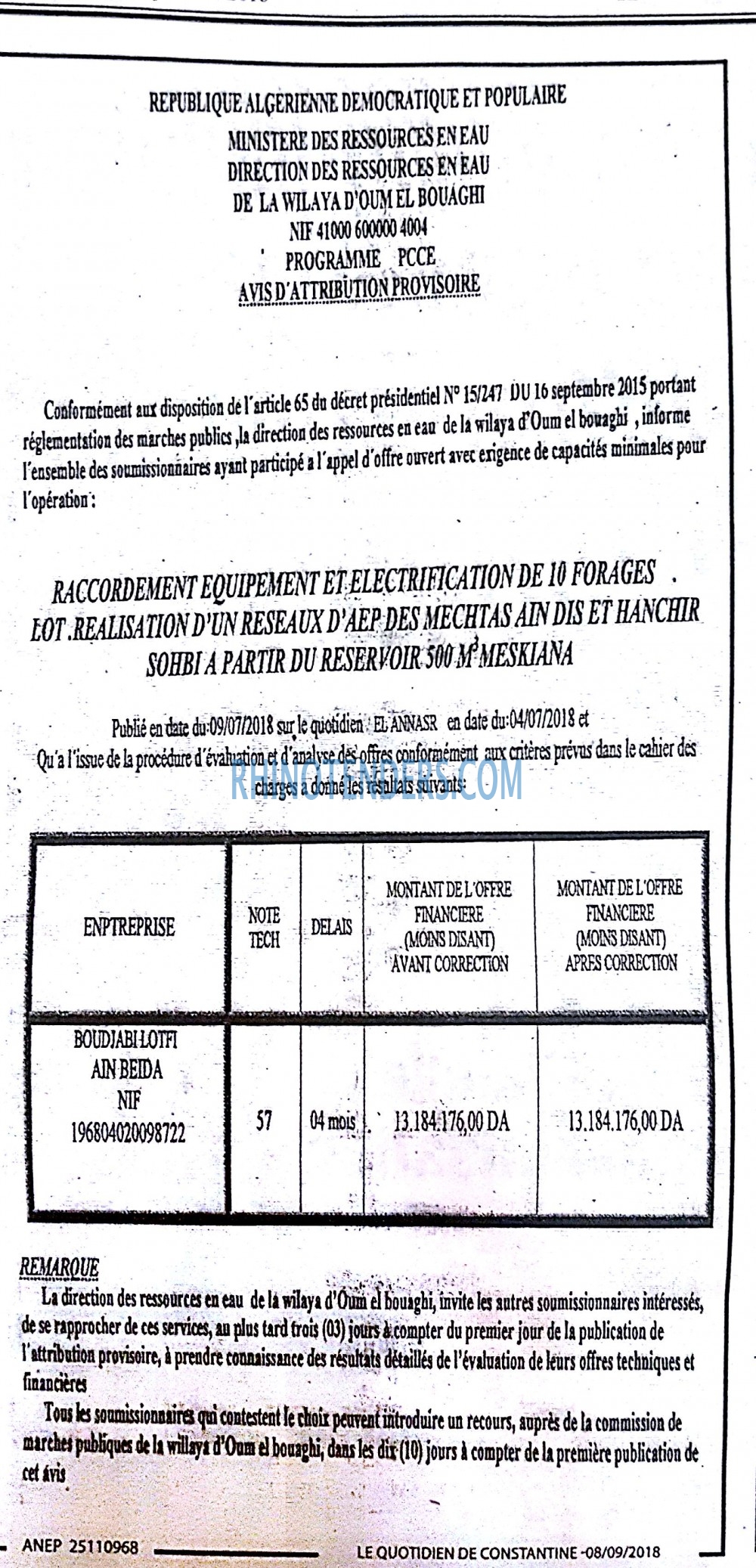 LE QUOTIDIEN DE CONSTANTINE