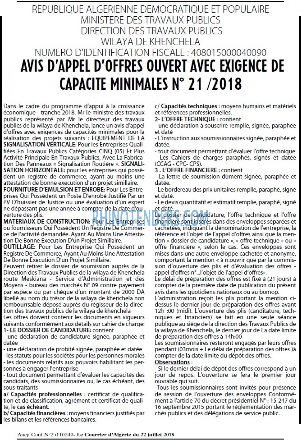 Le Courrier d'Algerie