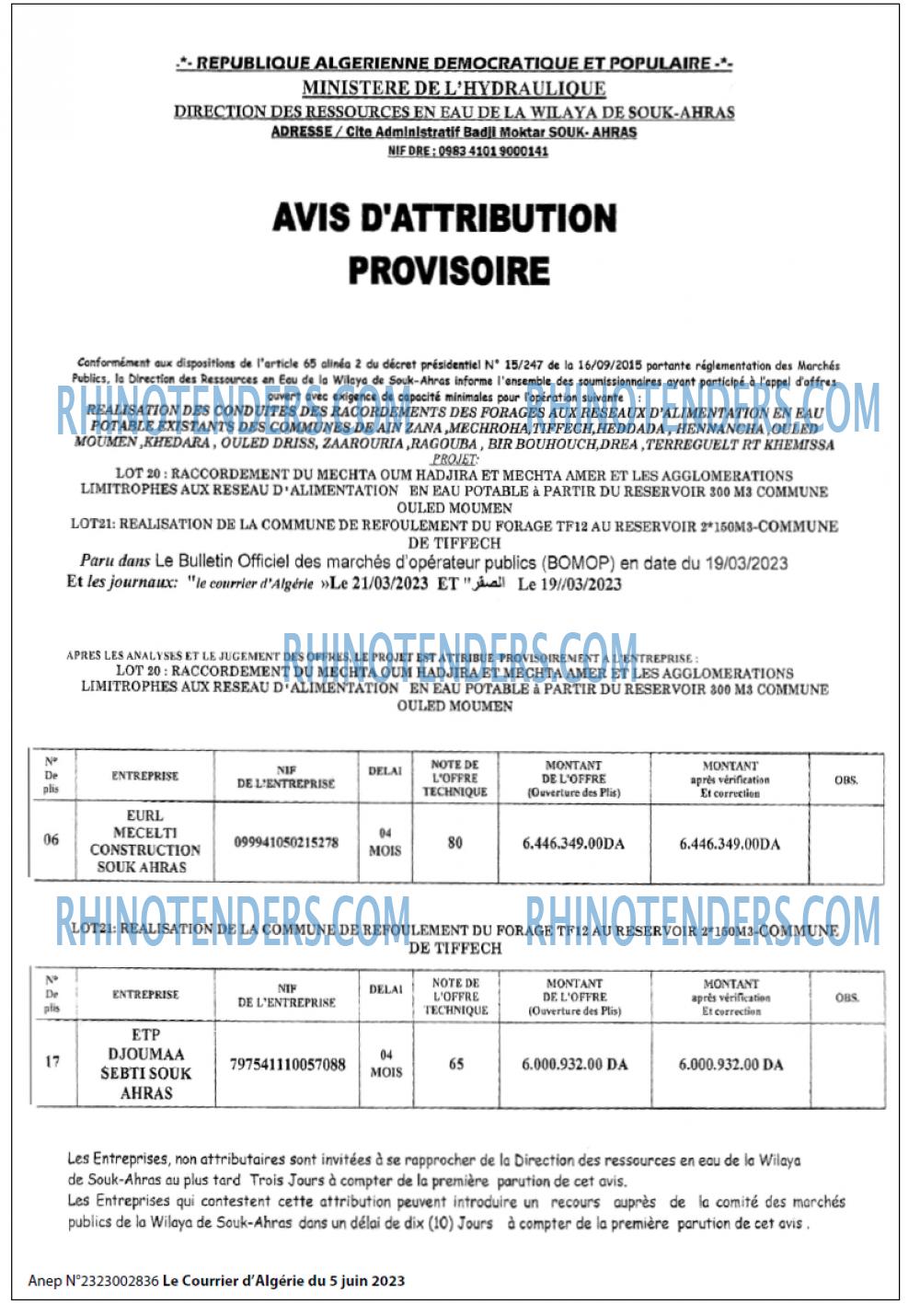 Le Courrier d'Algerie
