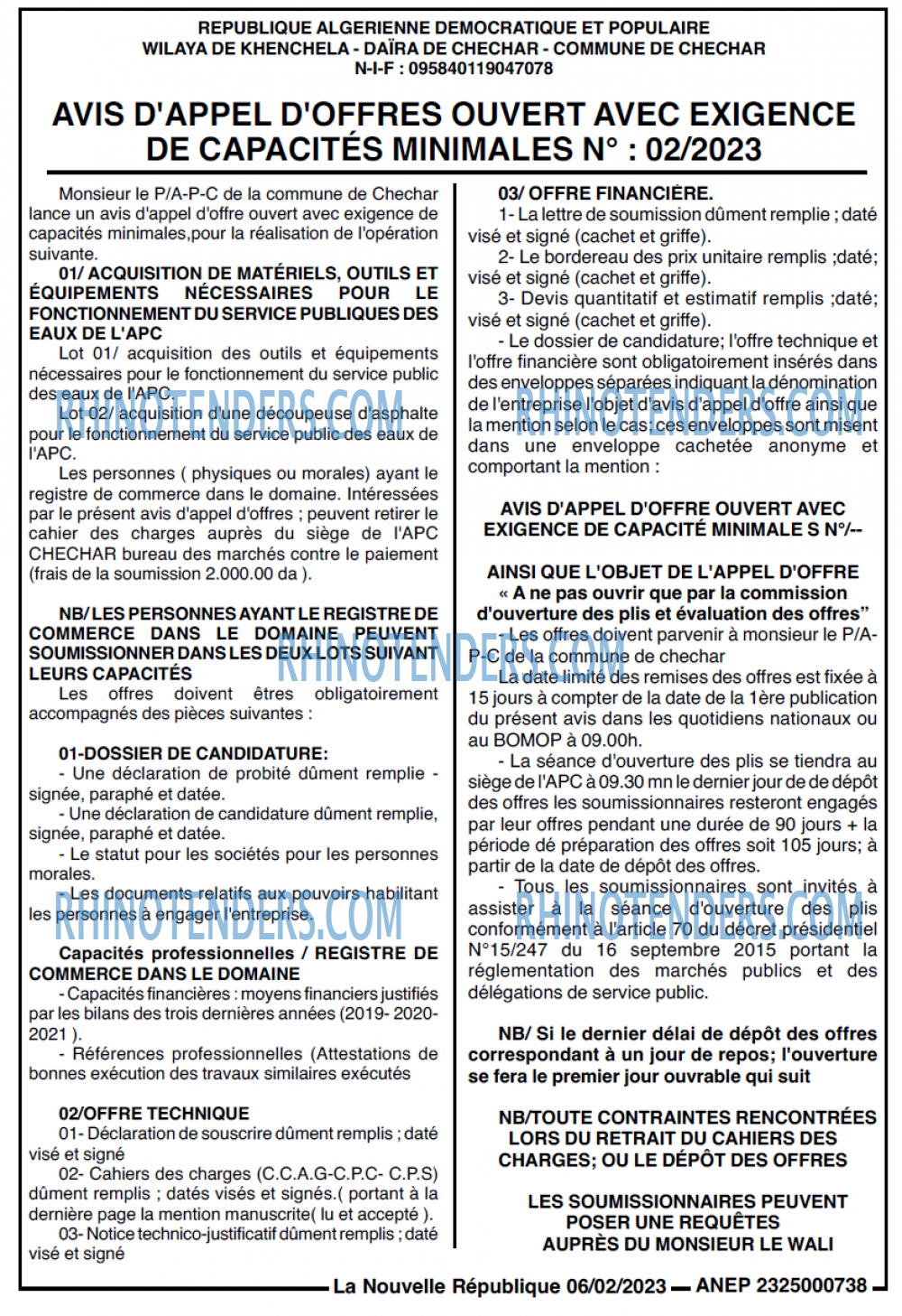 NOUVELLE REPUBLIQUE
