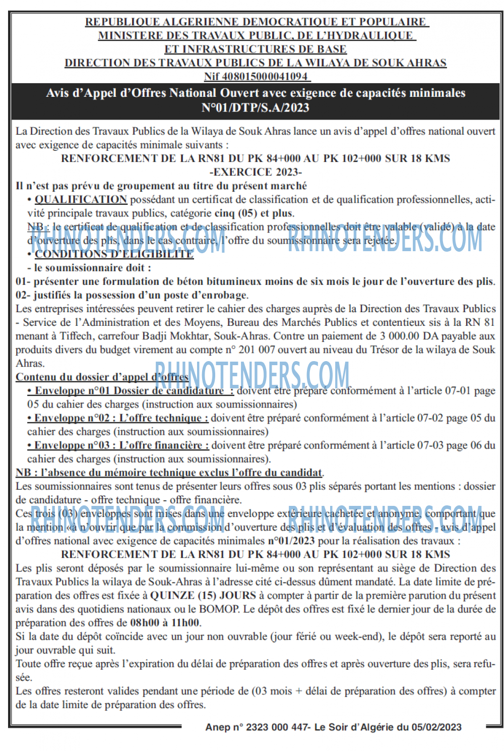 LE SOIR D'ALGERIE
