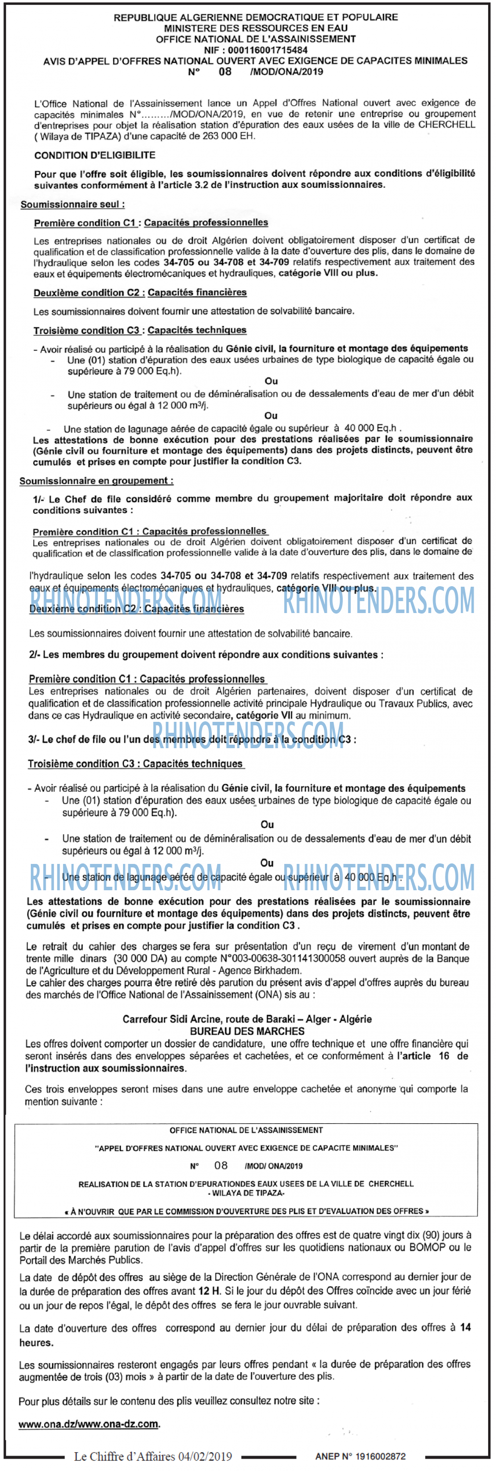 Le Chiffre d'Affaires