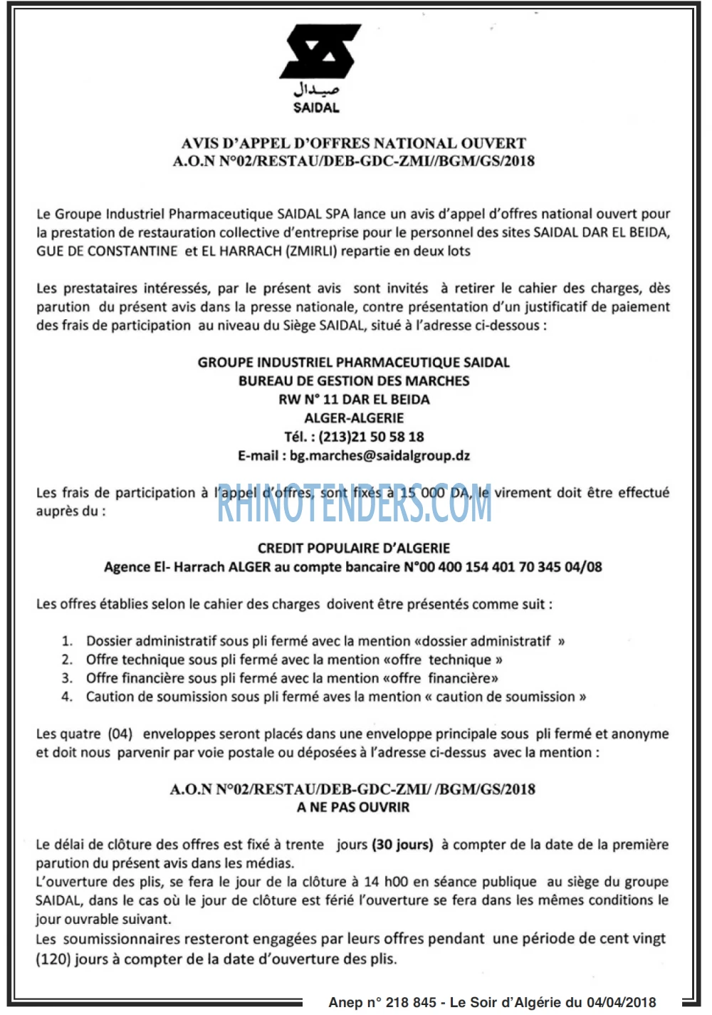 LE SOIR D'ALGERIE