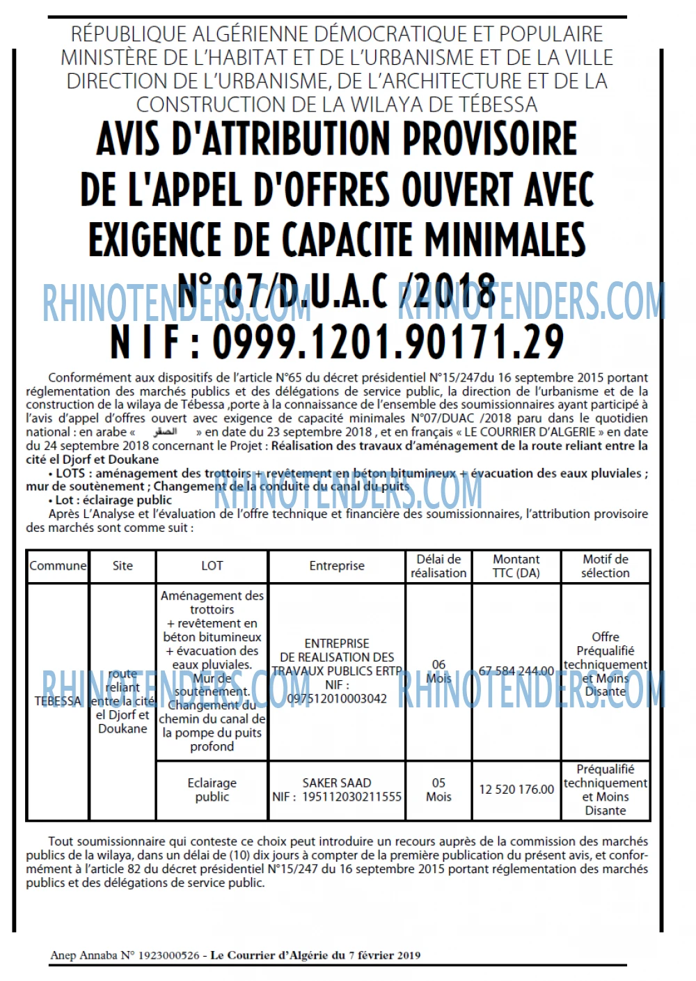 Le Courrier d'Algerie