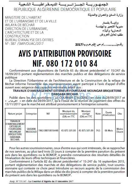 Le Courrier d'Algerie