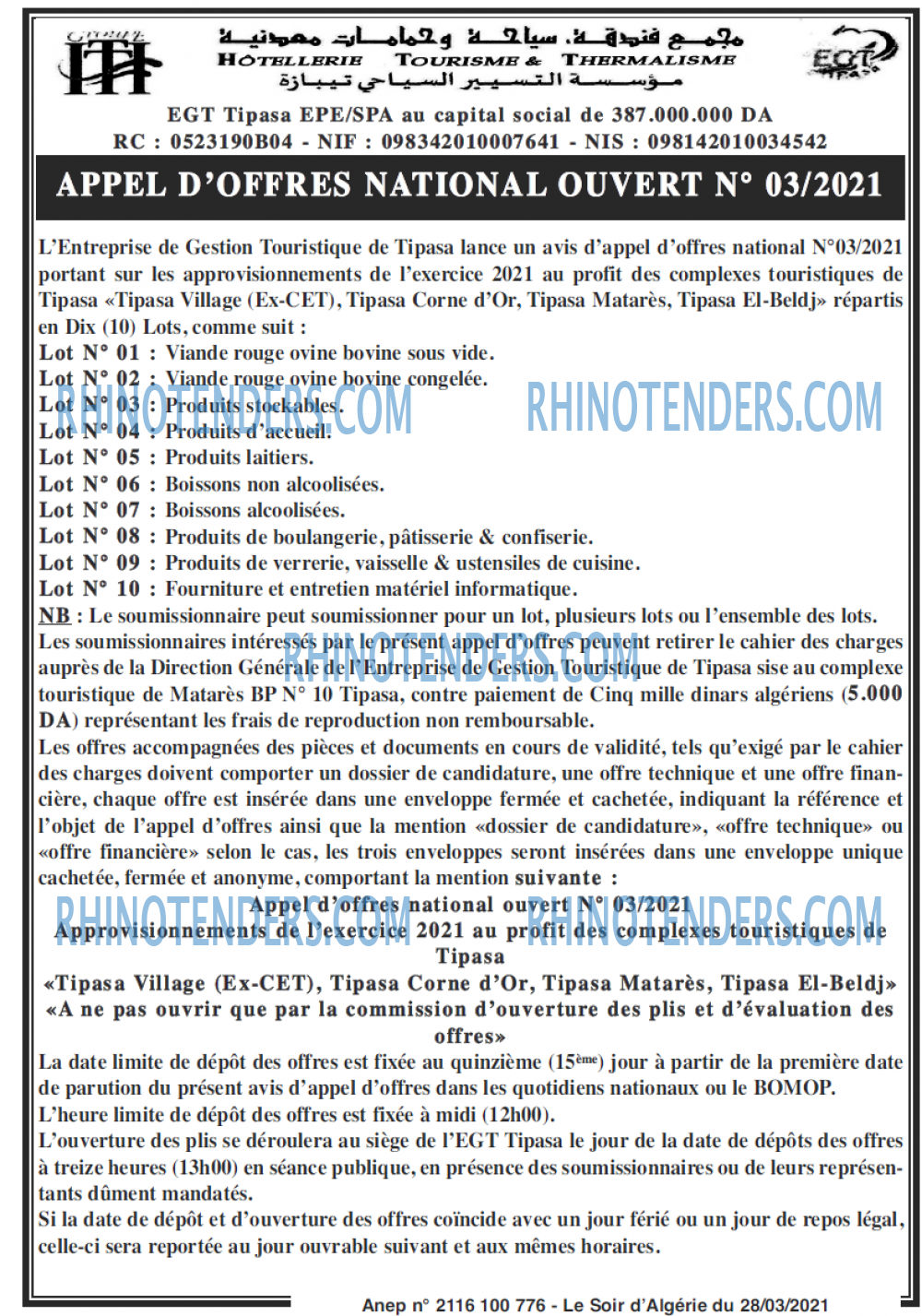 LE SOIR D'ALGERIE