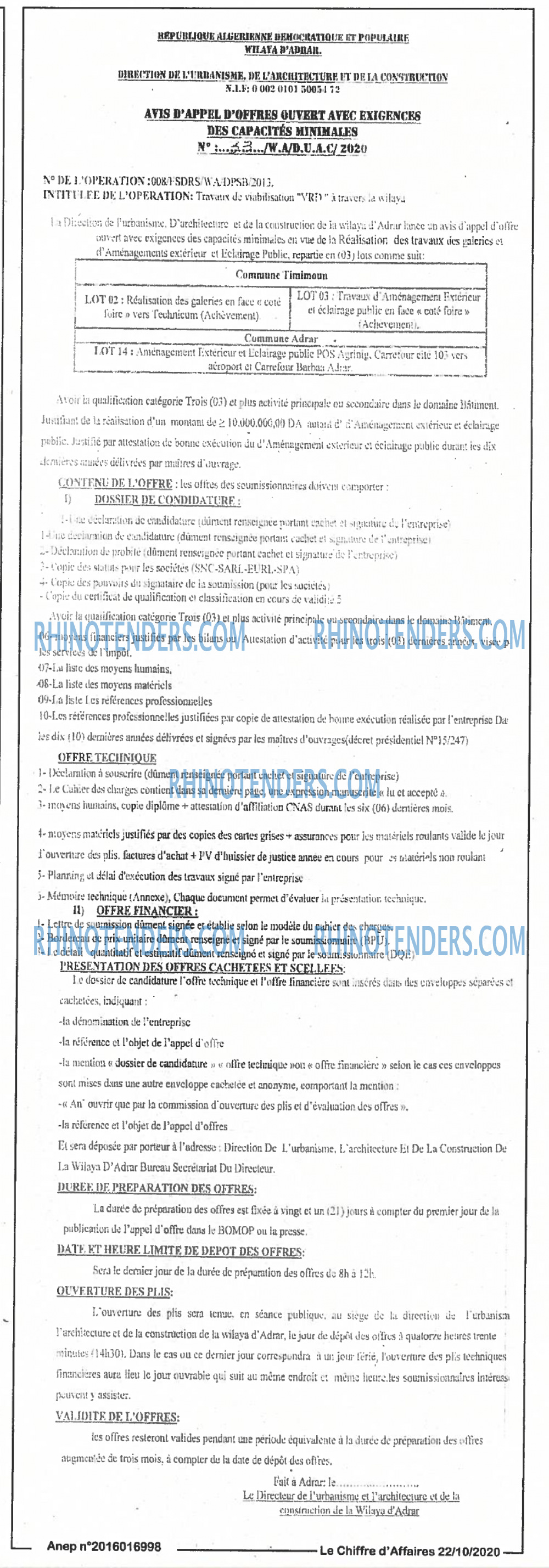 Le Chiffre d'Affaires