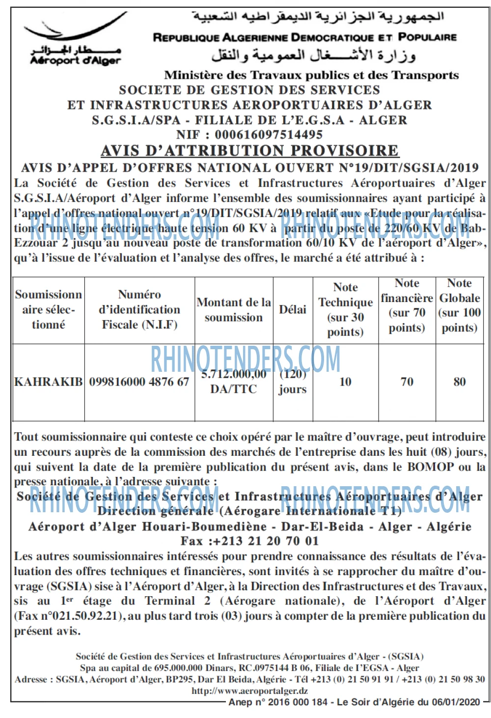 LE SOIR D'ALGERIE