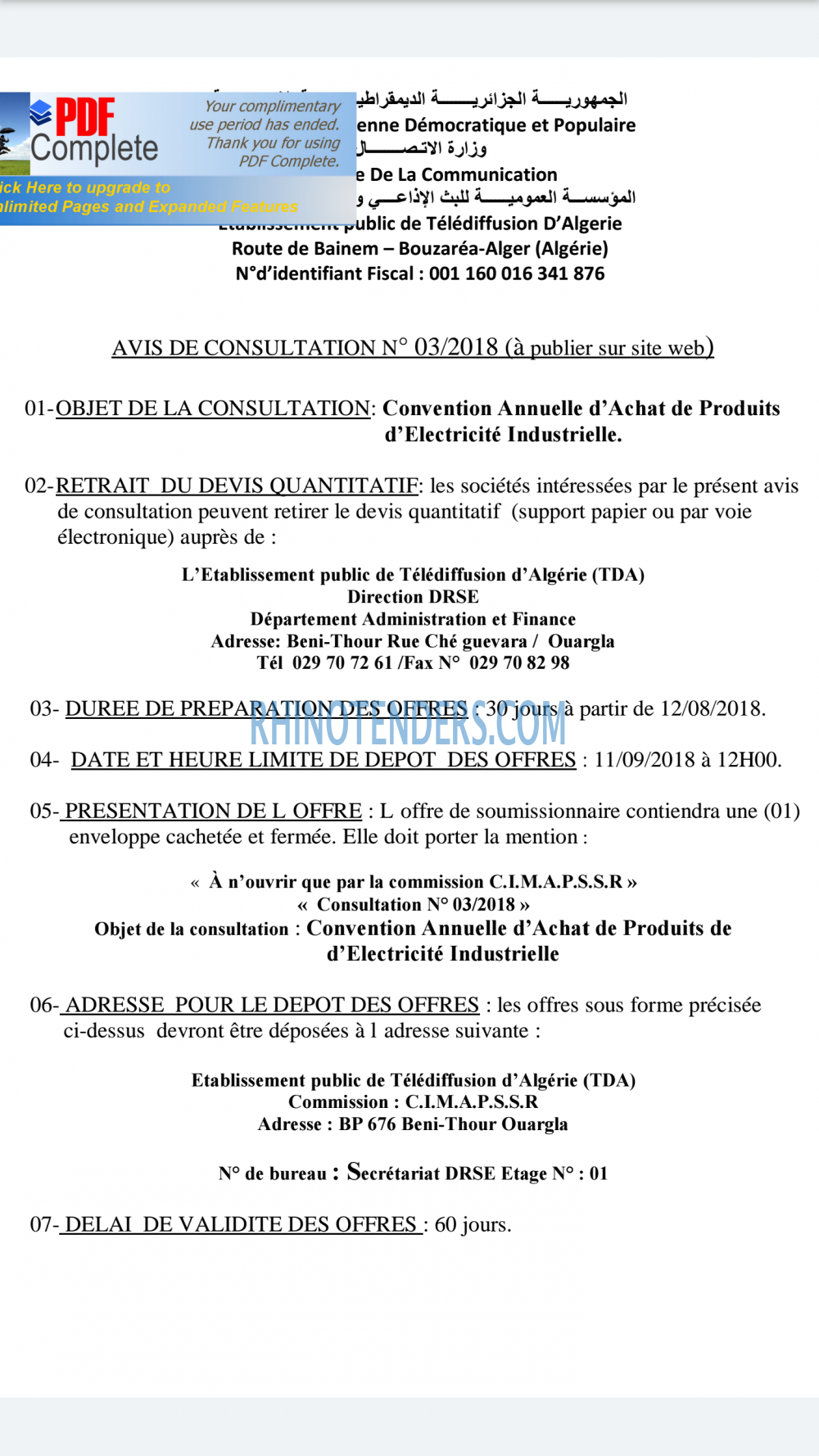 TDA - Télédiffusion d'Algérie