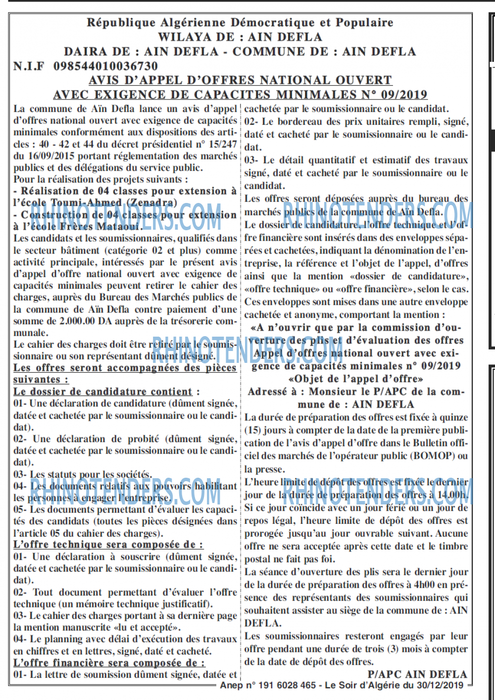 LE SOIR D'ALGERIE