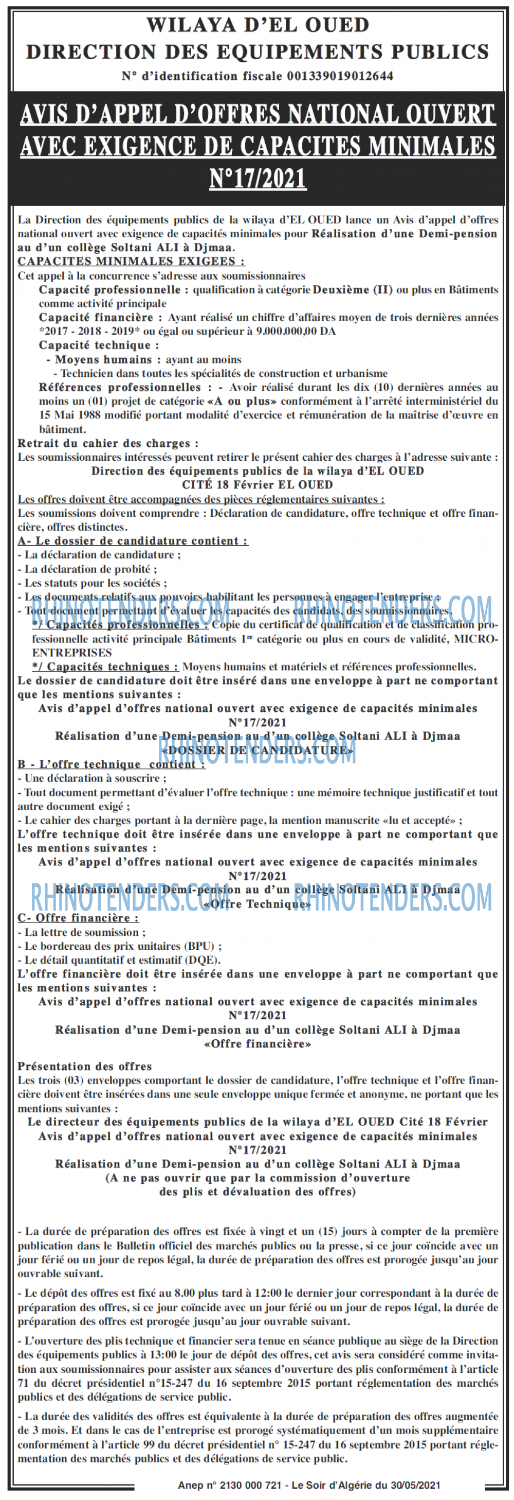 LE SOIR D'ALGERIE