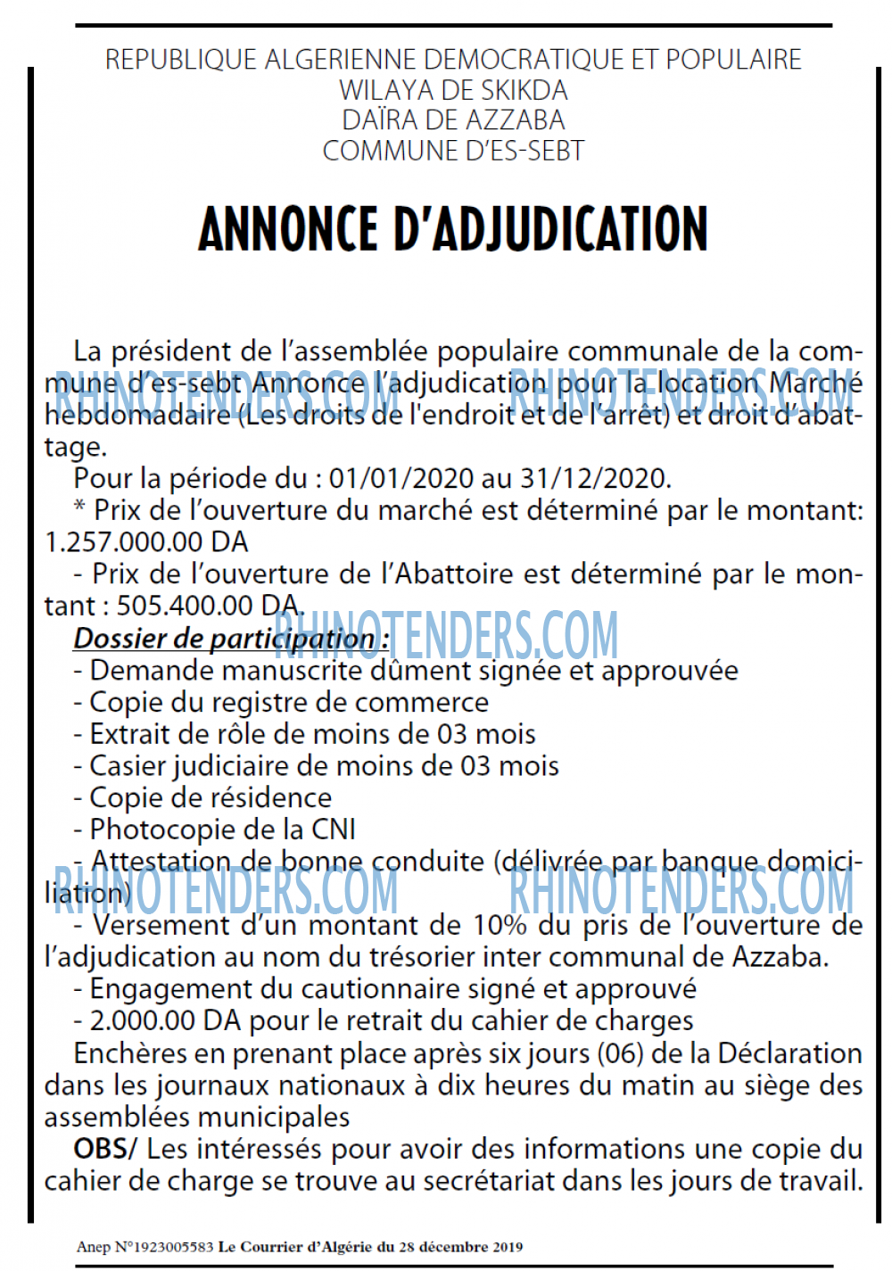 Le Courrier d'Algerie