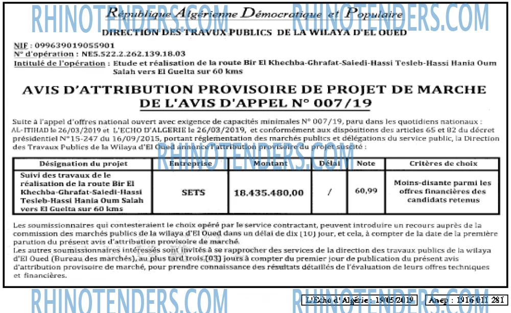 L'ECHO D'ALGERIE