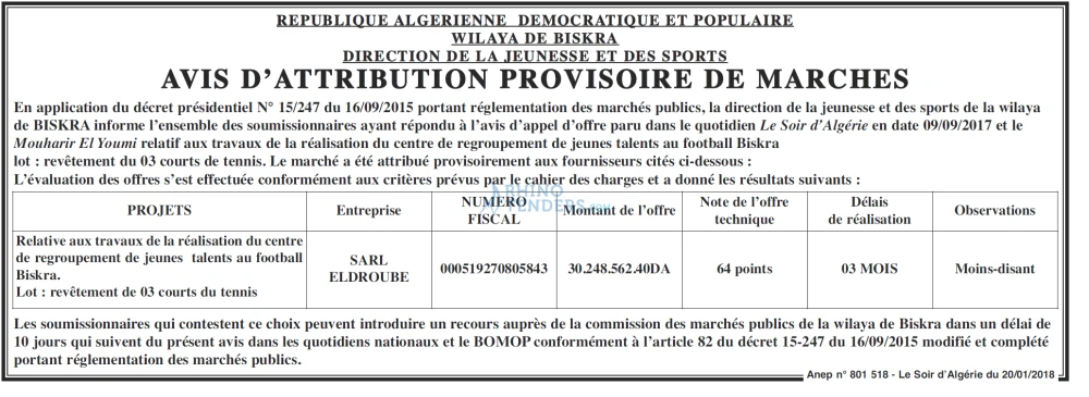 LE SOIR D'ALGERIE