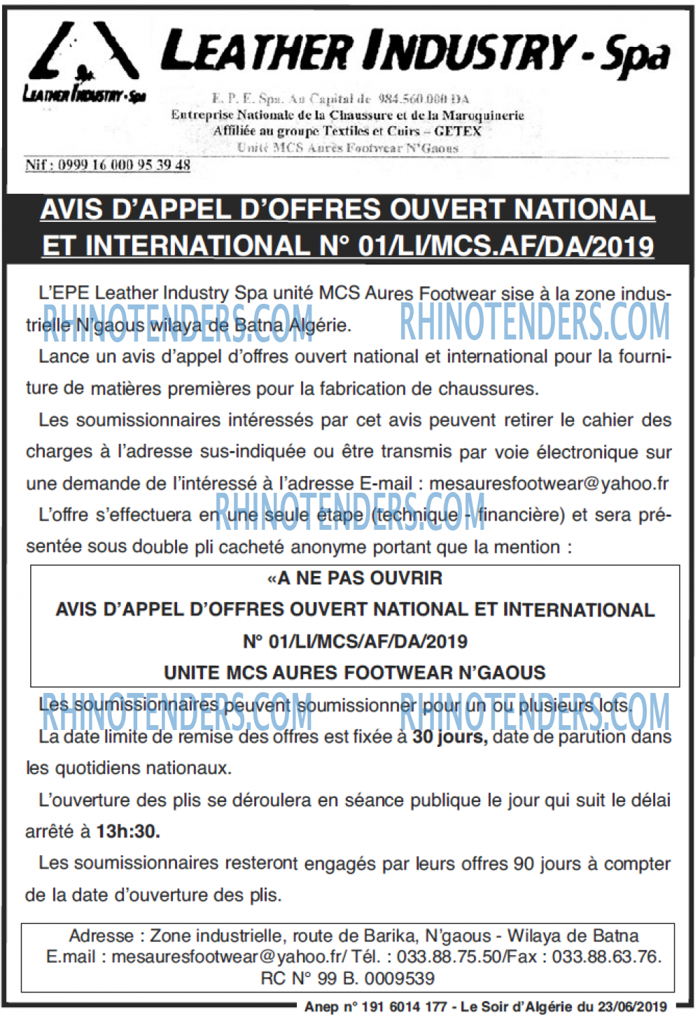 LE SOIR D'ALGERIE