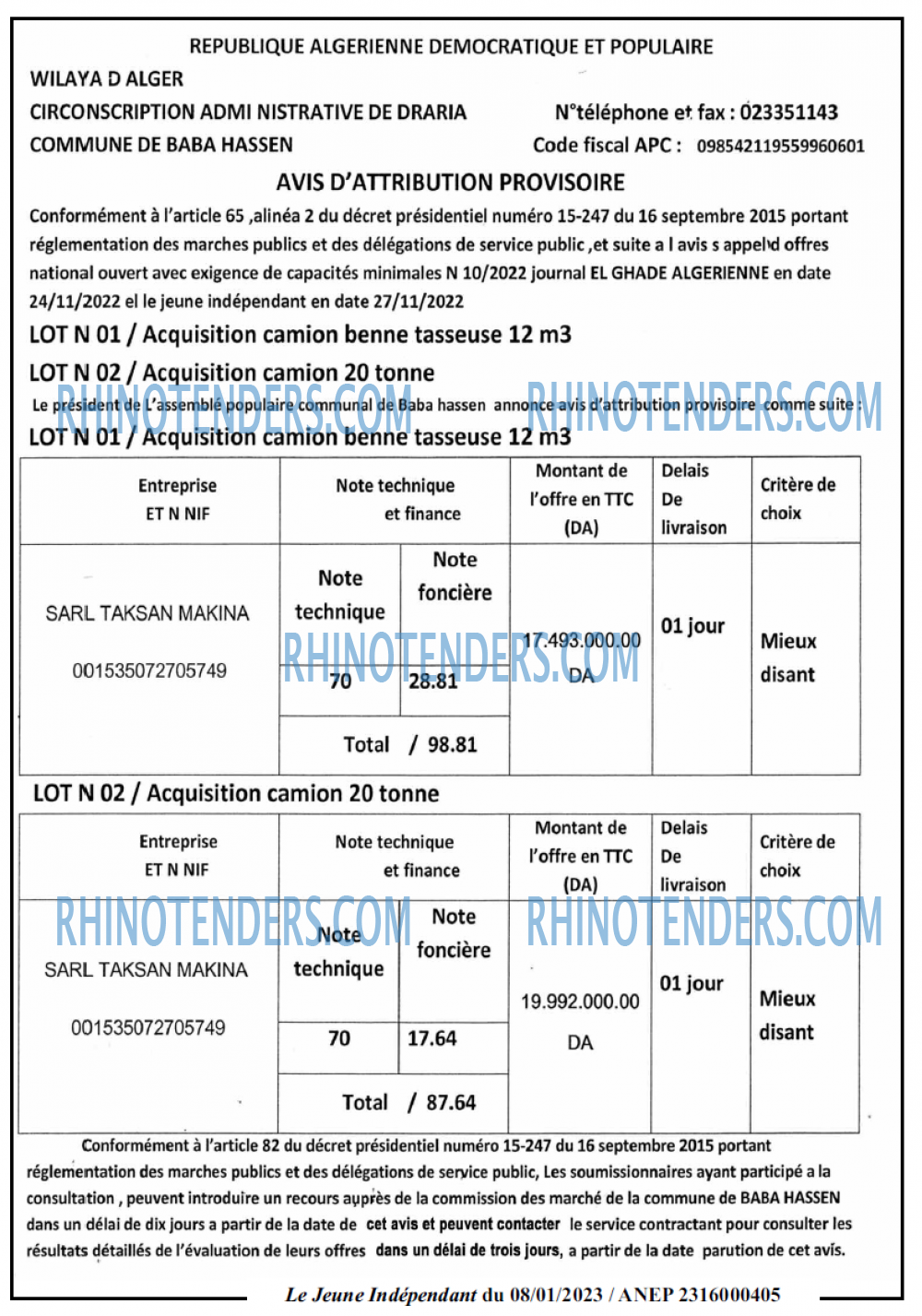 Le jeune indépendant