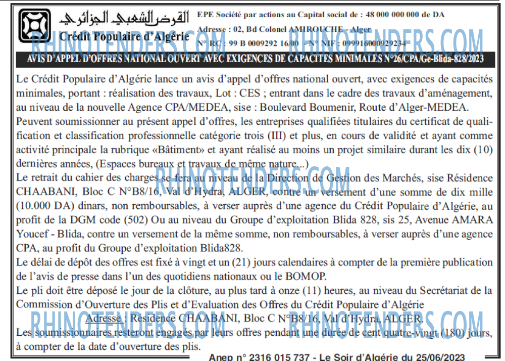 LE SOIR D'ALGERIE
