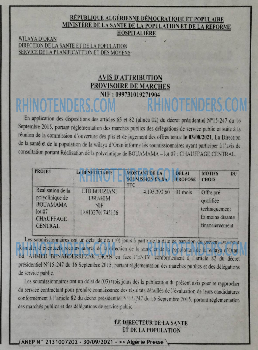 ALGERIE PRESSE