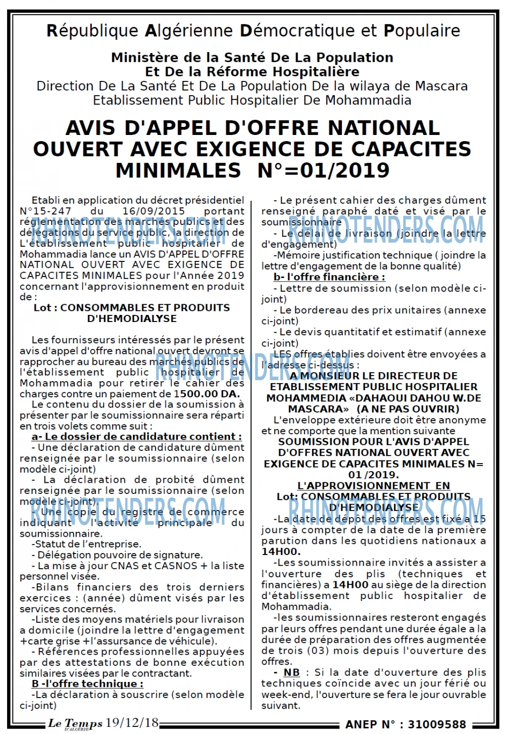 LE TEMPS D'ALGERIE