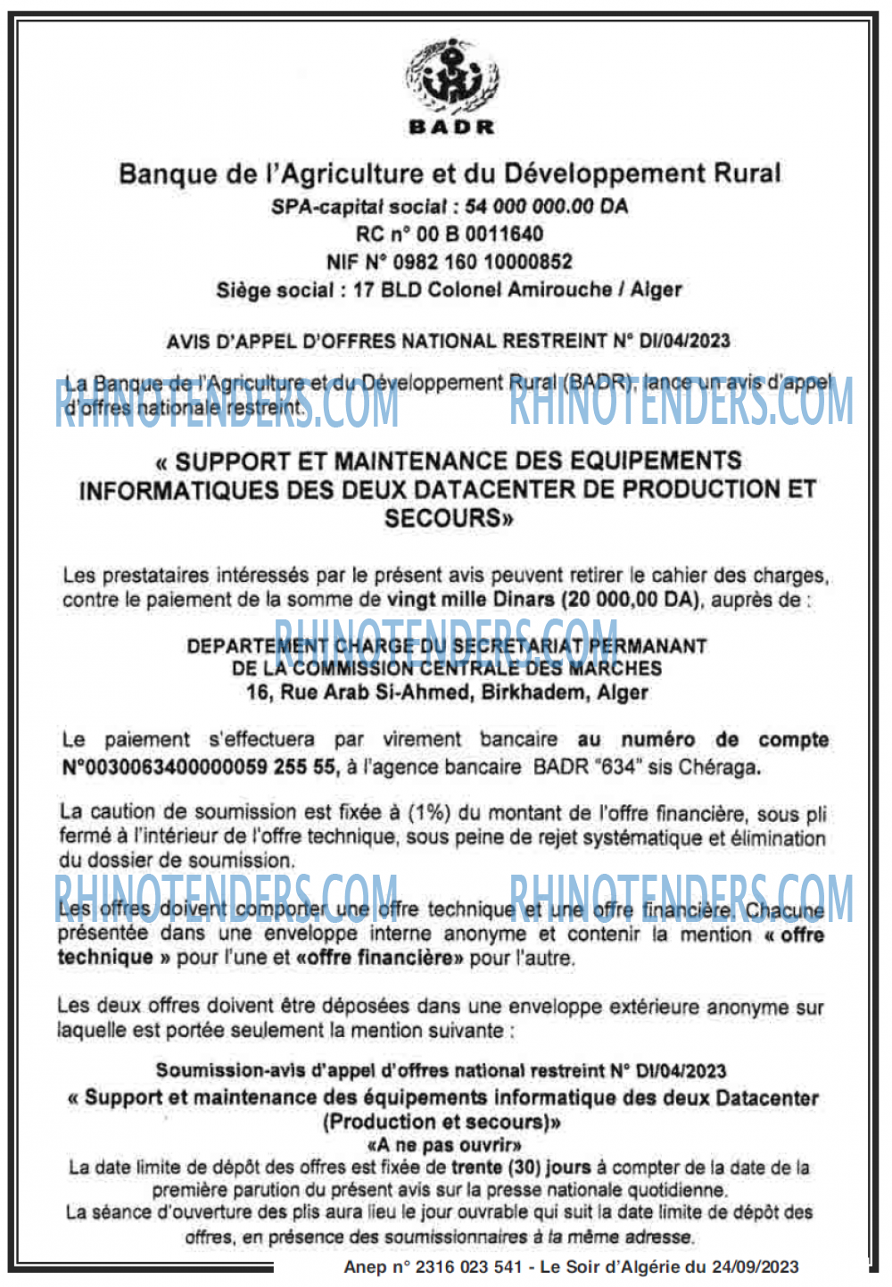 LE SOIR D'ALGERIE