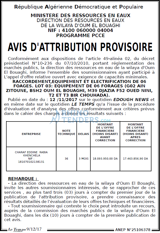 LE TEMPS D'ALGERIE