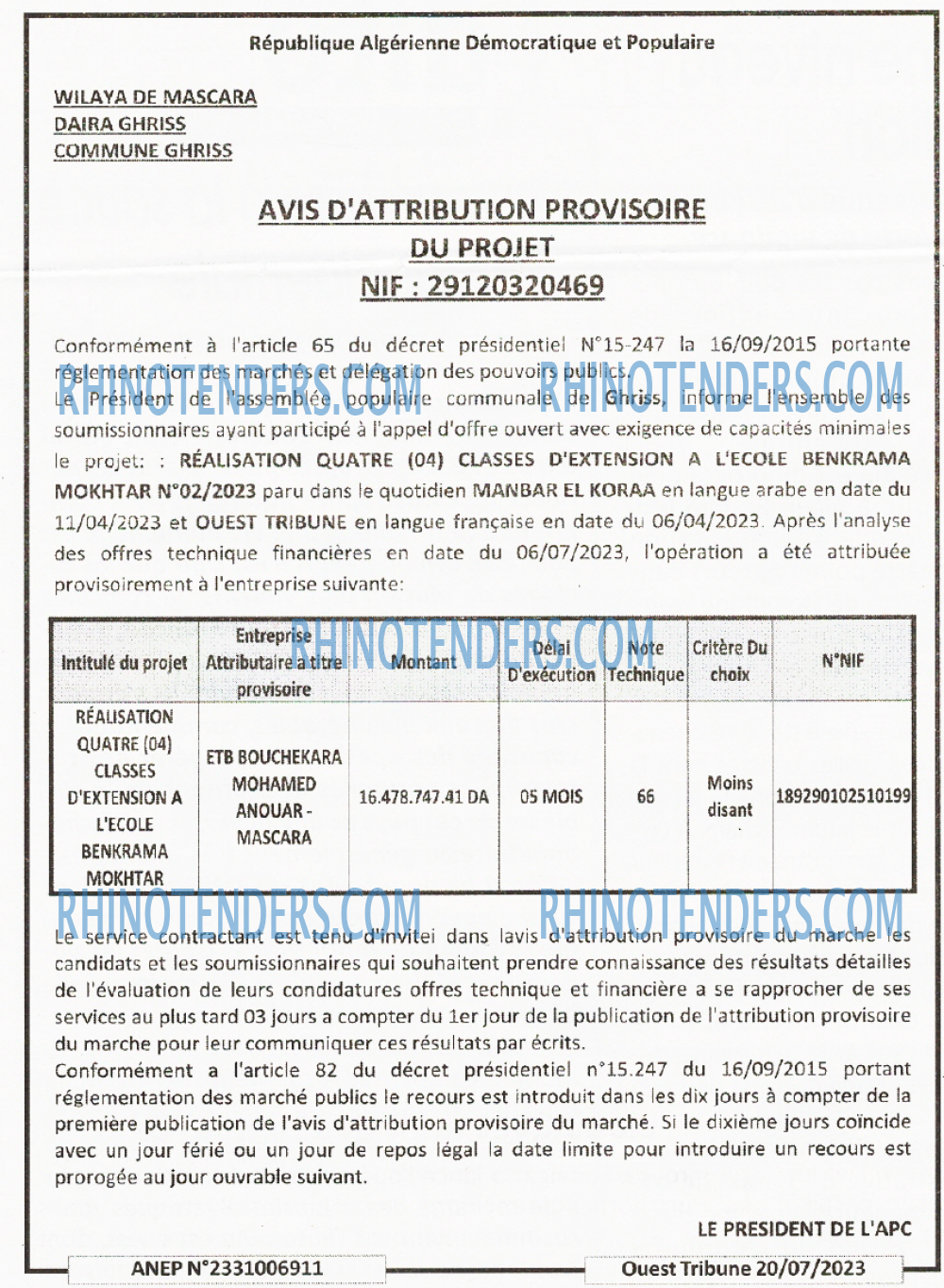 ouest TRIBUNE
