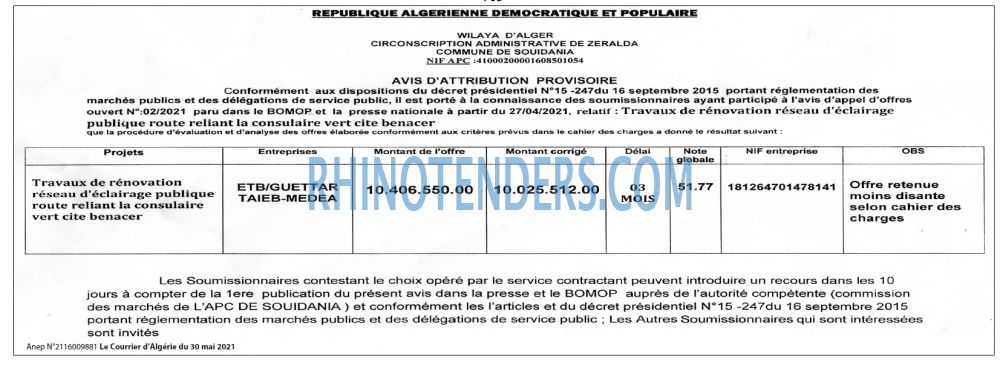 Le Courrier d'Algerie