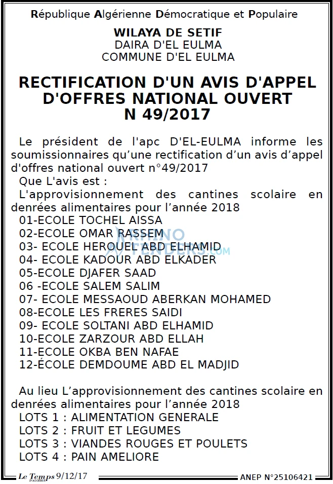 LE TEMPS D'ALGERIE