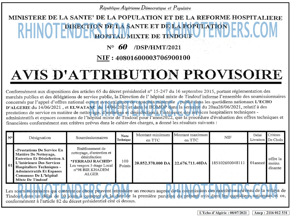 L'ECHO D'ALGERIE