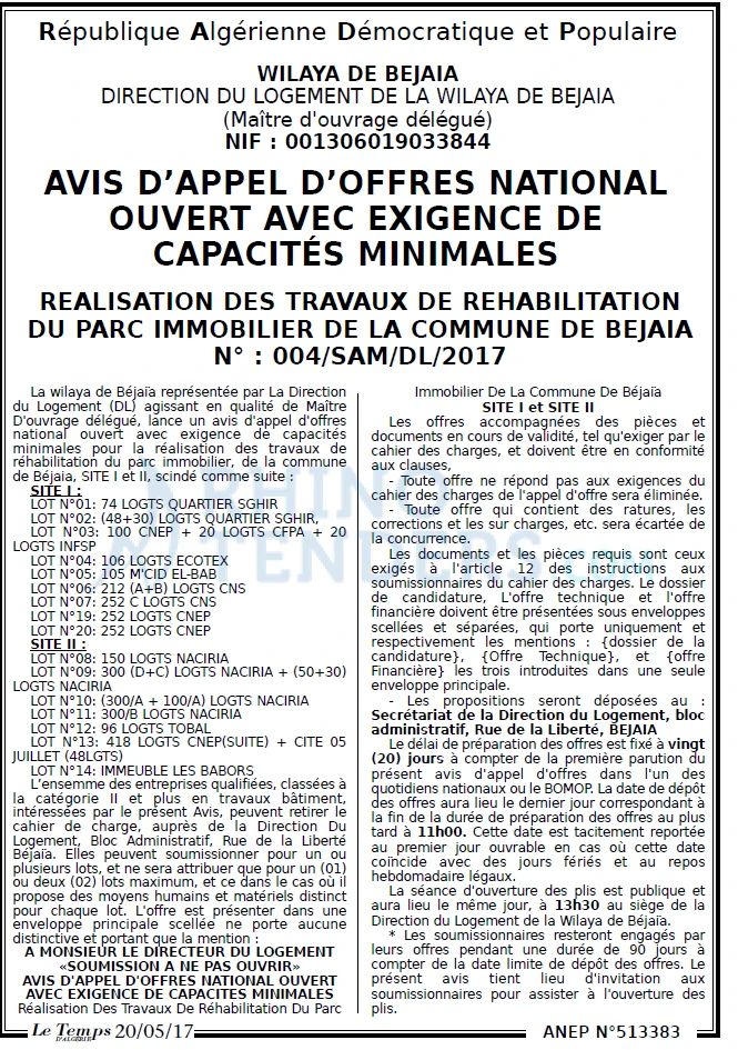 LE TEMPS D'ALGERIE