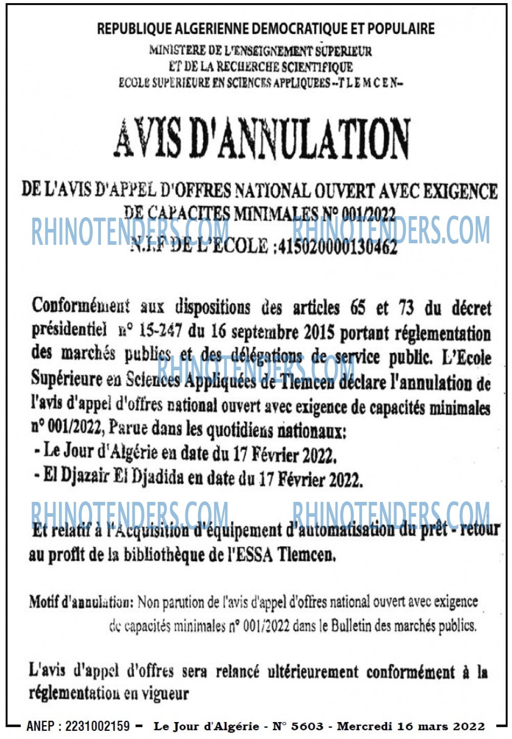 Le Jour d'Algérie