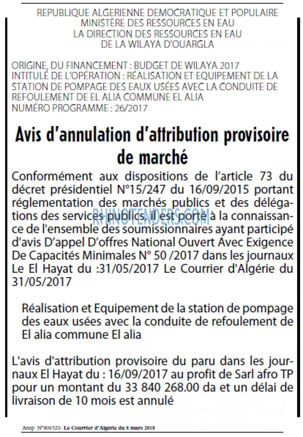 Le Courrier d'Algerie