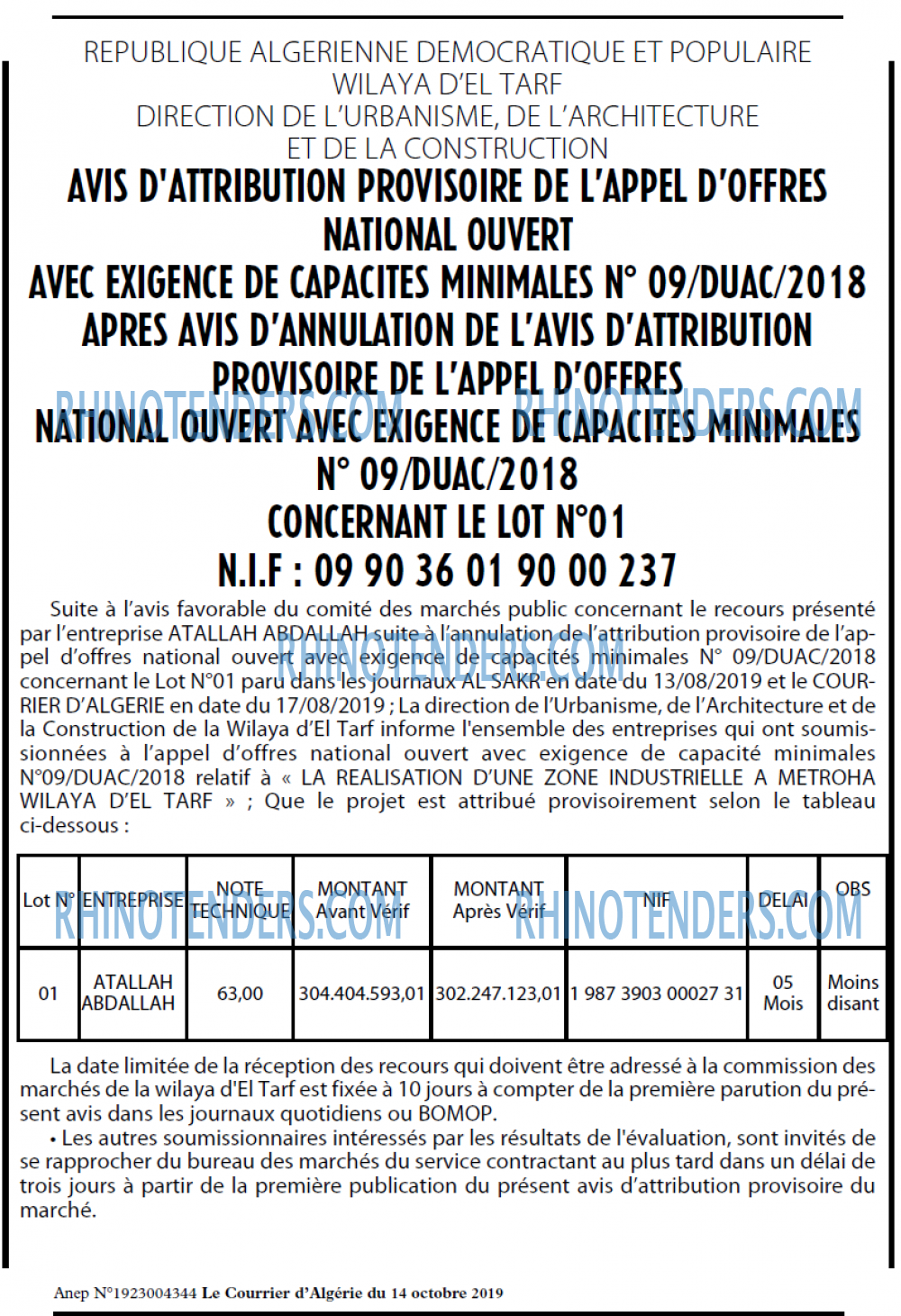 Le Courrier d'Algerie