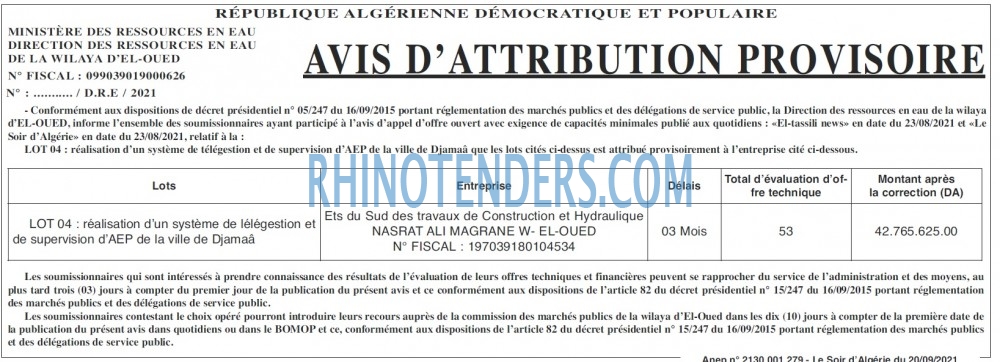 LE SOIR D'ALGERIE