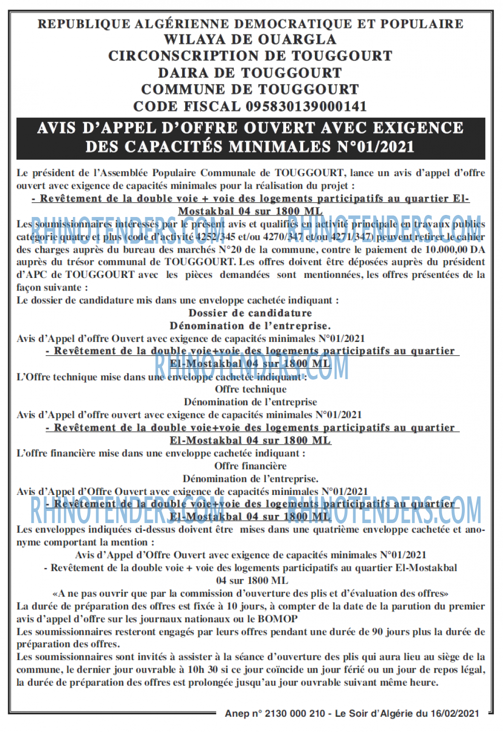 LE SOIR D'ALGERIE