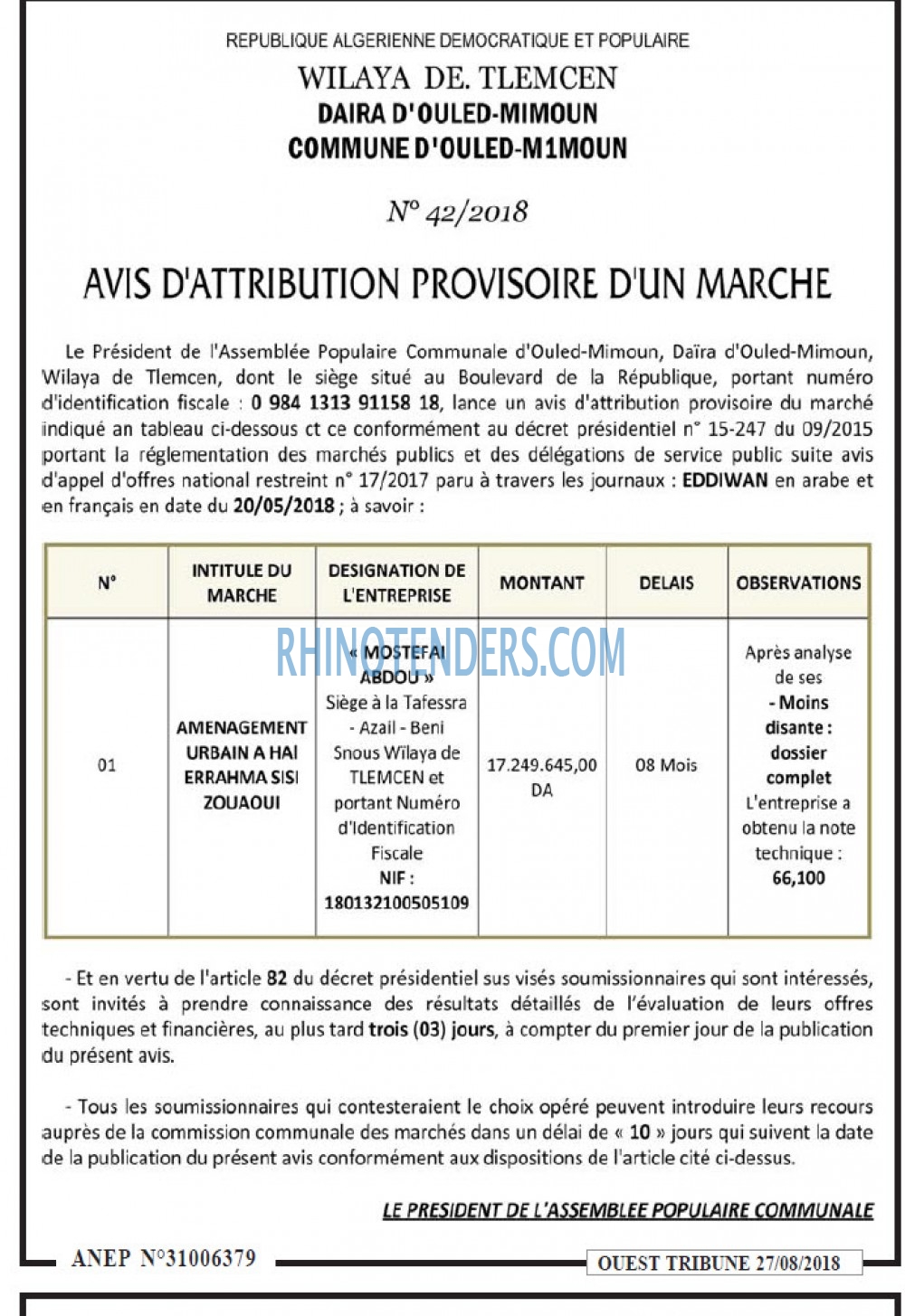 ouest TRIBUNE