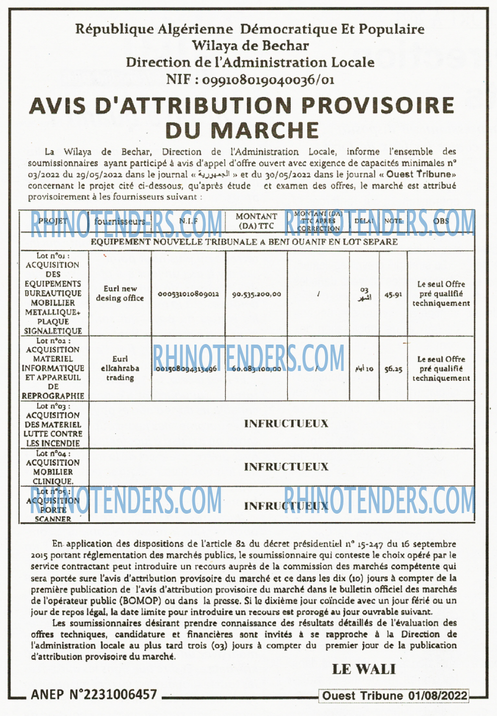 ouest TRIBUNE