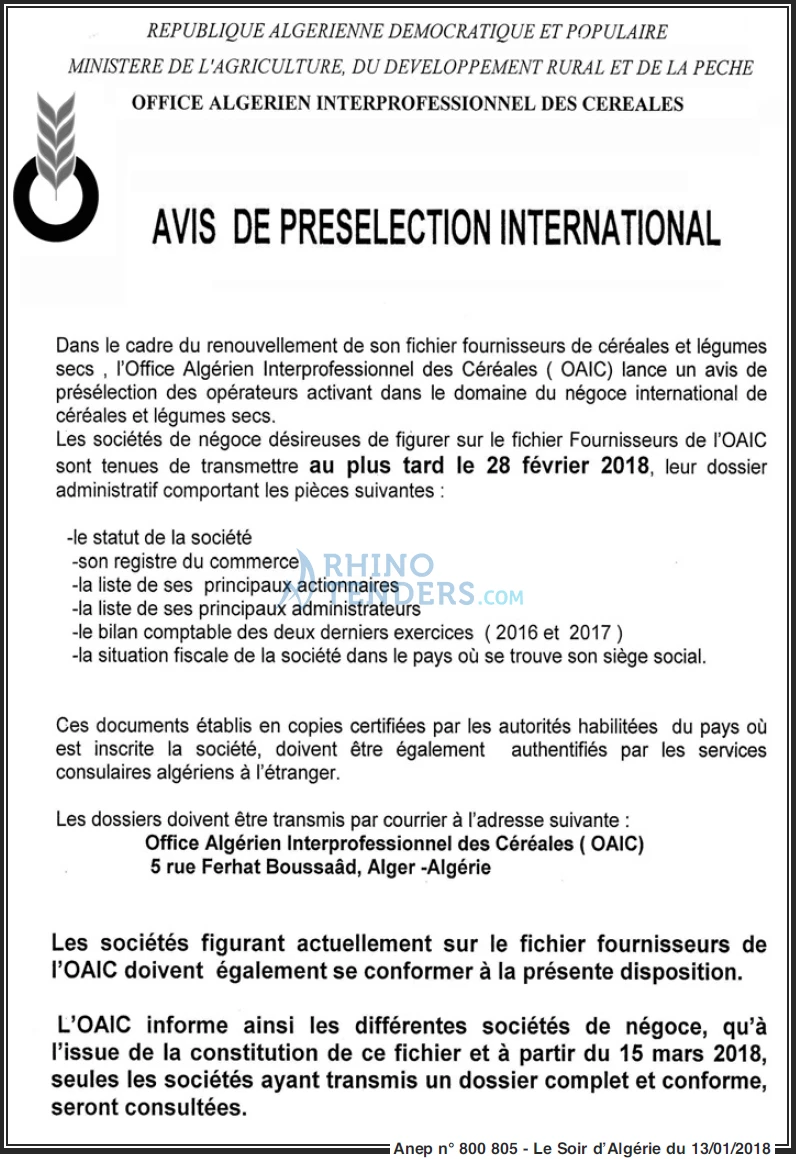 LE SOIR D'ALGERIE