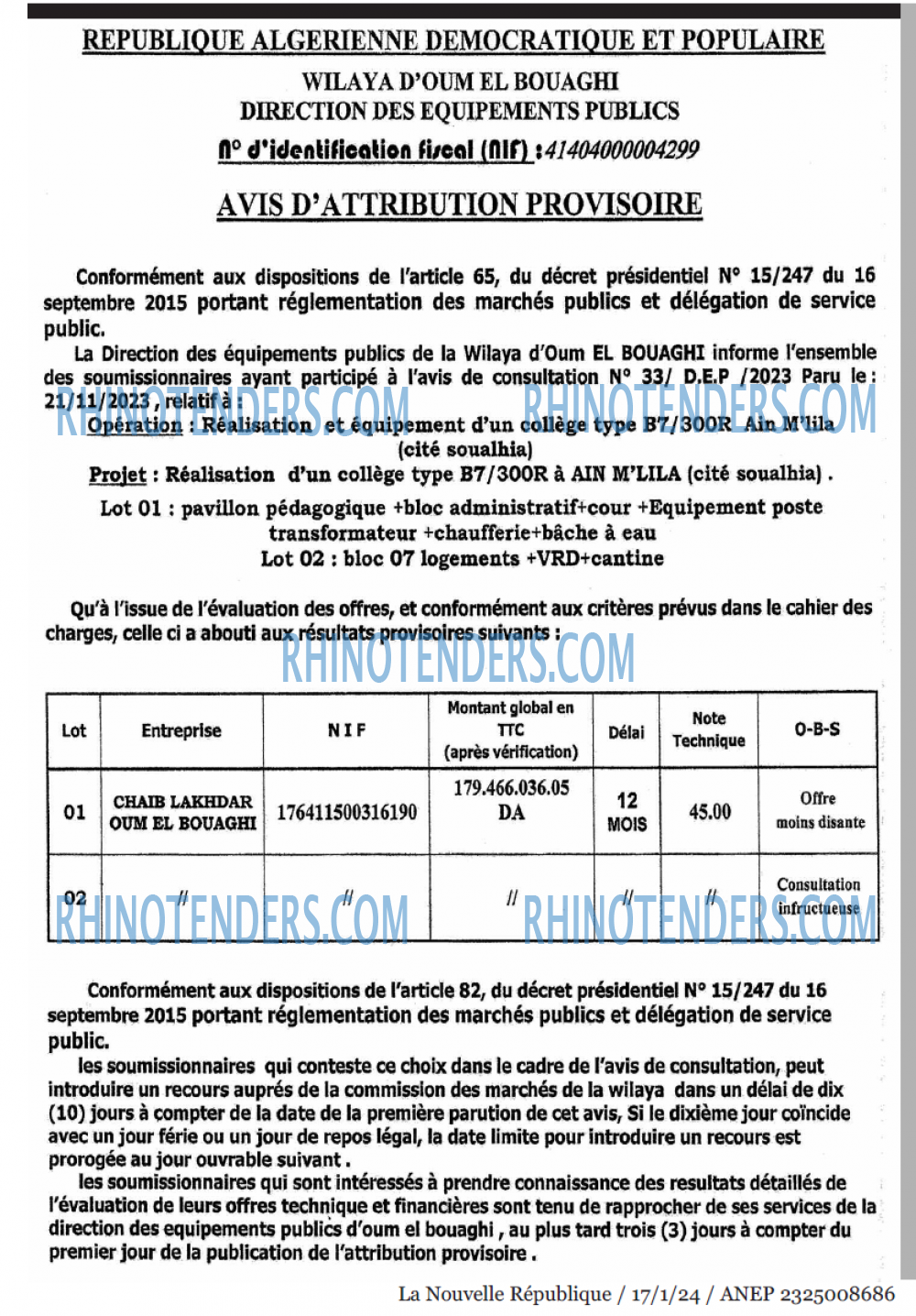 NOUVELLE REPUBLIQUE