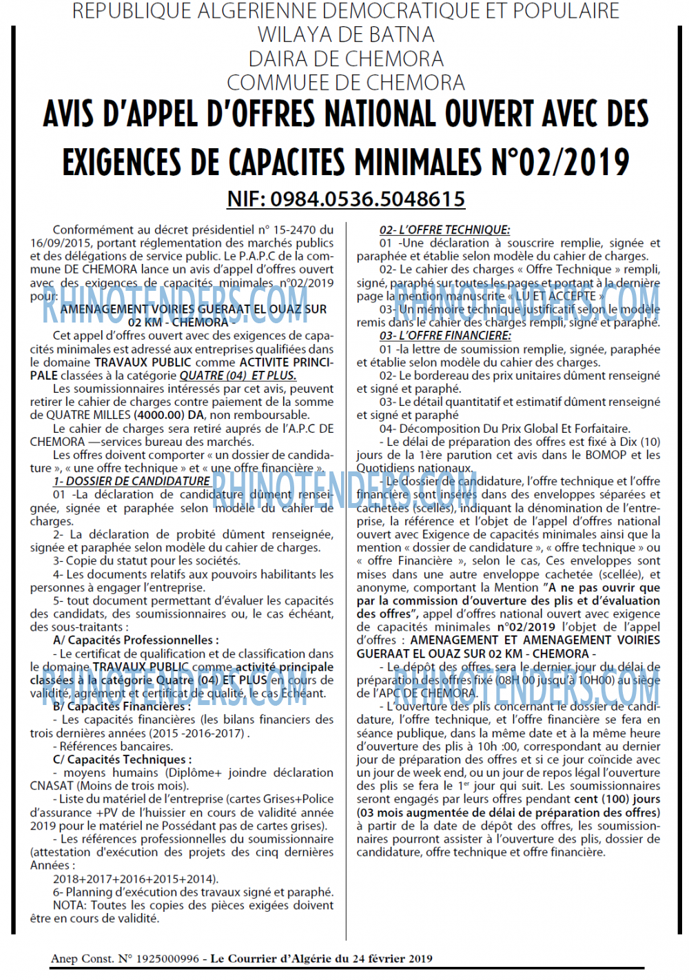 Le Courrier d'Algerie